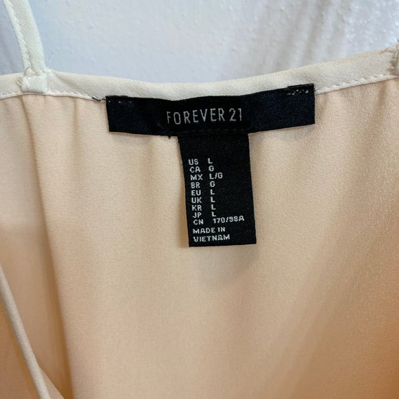 NWOT F21 tank top peach and white size large - Picture 3 of 4